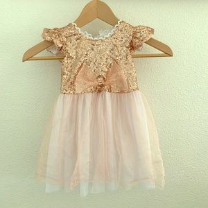 Desert pink sequence kids dress (size 4T)